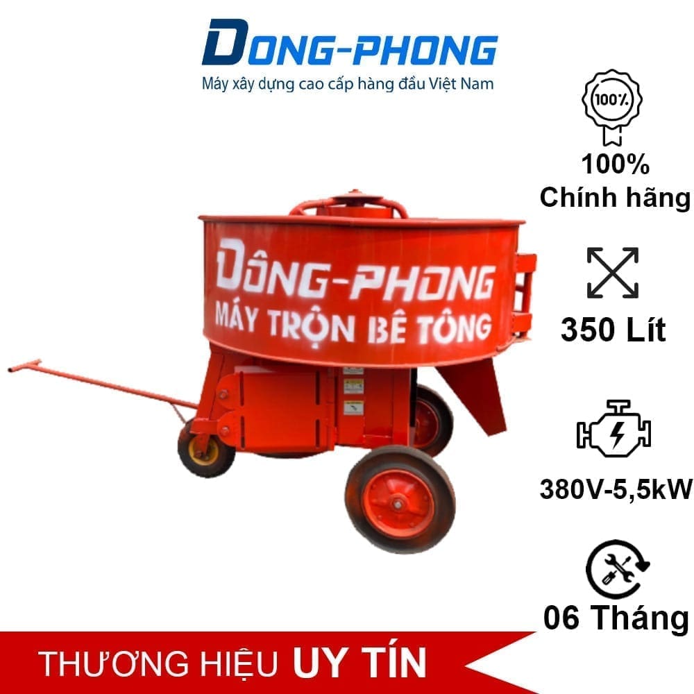 Máy trộn bê tông chống bức bánh răng Đông Phong 350l