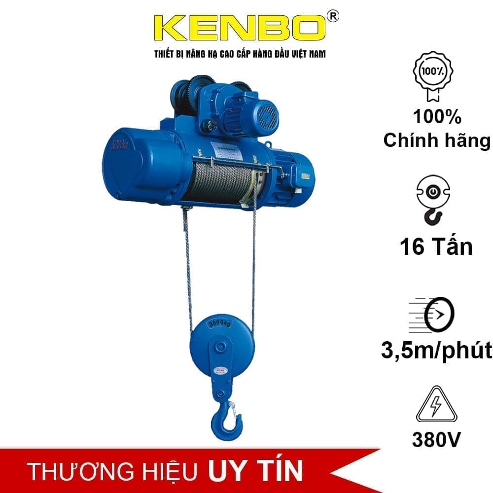 Pa lăng cáp điện KENBO CD1 16 tấn