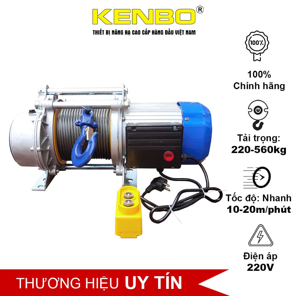 Tời điện KENBO KCD500/1000 nhanh 220V