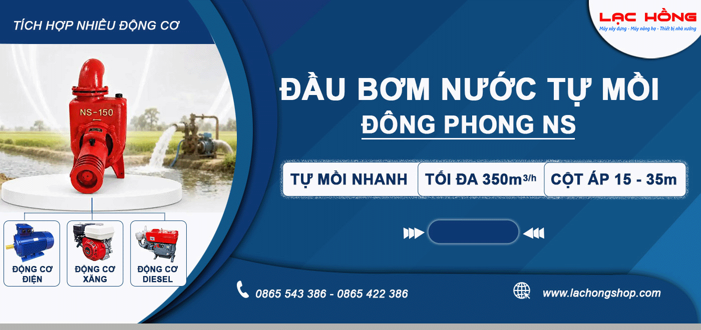 Đầu bơm nước tự mồi Đông Phong NS-150 màu đỏ của Lạc Hồng