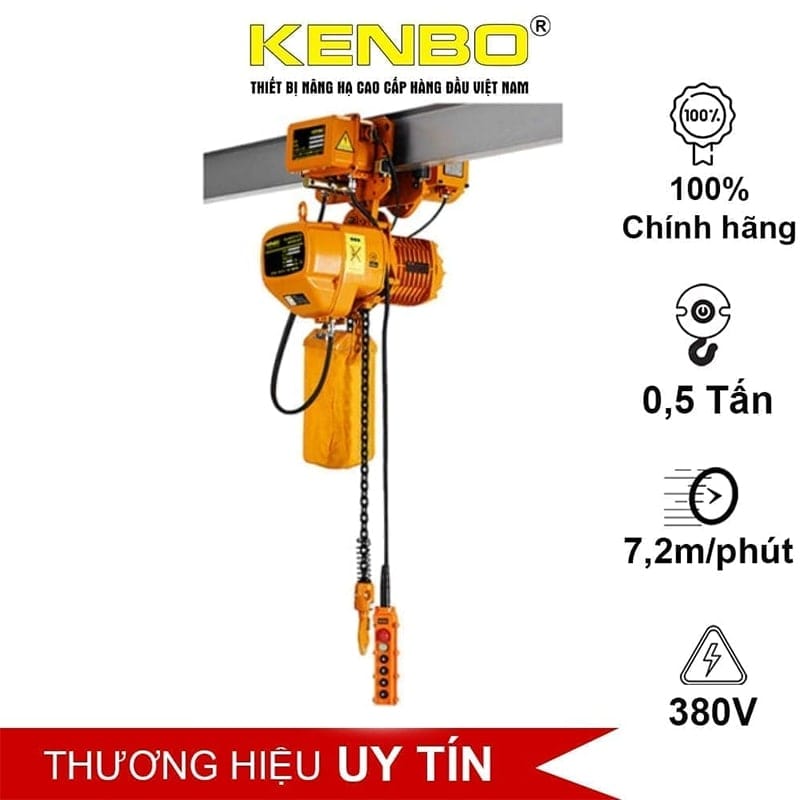 Thiết bị nâng hạ KENBO - Giải pháp nâng hạ an toàn 6 Pa lăng xích điện di chuyển KENBO KKBB 0,5 tấn cao cấp