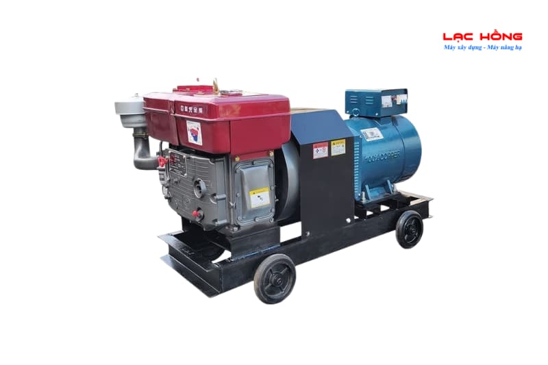 Máy phát điện đầu nổ Đông Phong 3kW động cơ diesel, có bánh xe di chuyển