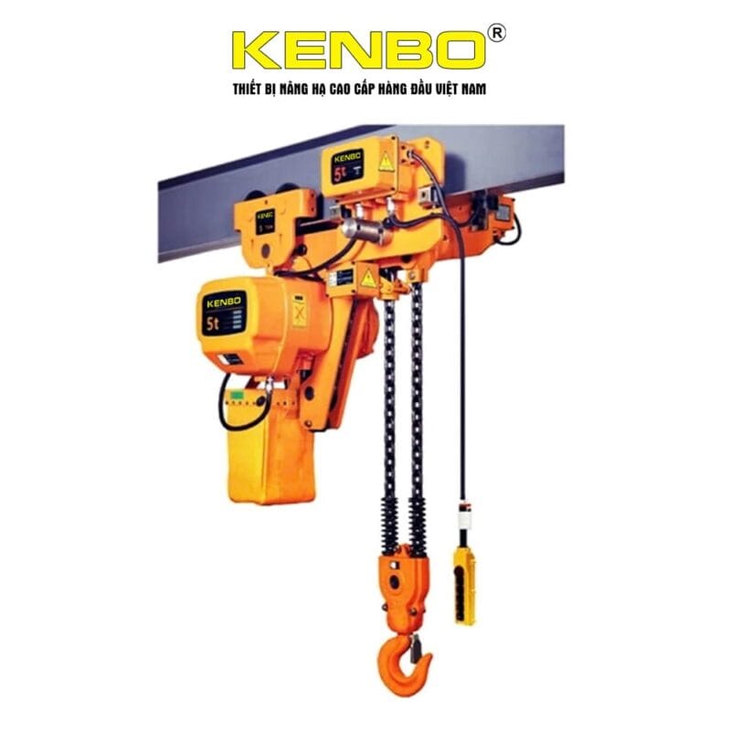 Pa lăng xích điện cao cấp di chuyển tầm thấp KENBO KKBB01 1 tấn 380V