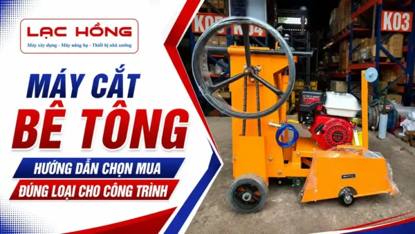 Máy cắt bê tông màu vàng cam động cơ Honda tại kho Lạc Hồng
