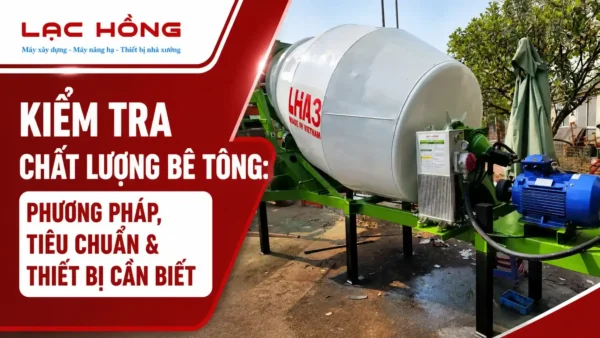 Máy trộn bê tông LHA3 Lạc Hồng màu xanh lá tại công trình xây dựng