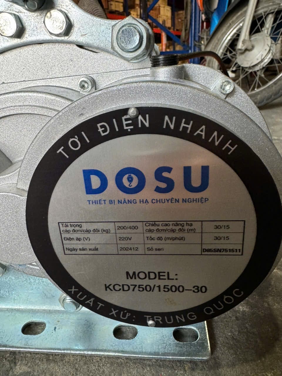 Tời Điện 380V: Hướng Dẫn Chọn Đúng Tải, Đúng Model, Đúng Ngân Sách 2 tời điện 380V — Tời điện đa năng DOSU KCD nhanh