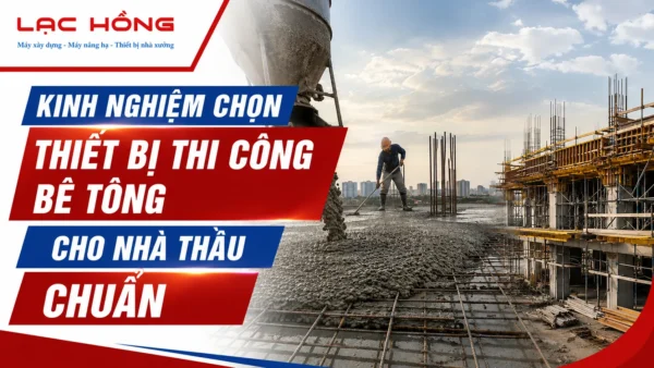 Công nhân thi công đổ bê tông tại công trường xây dựng cao tầng