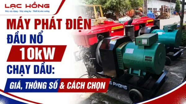 Máy phát điện đầu nổ 10kW chạy dầu động cơ Changchai màu đỏ xanh