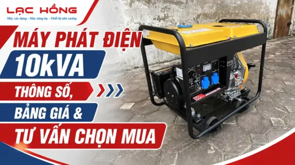 Máy phát điện 10kVA màu vàng đen của thương hiệu Lạc Hồng