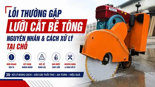 Lỗi thường gặp lưỡi cắt bê tông: Nguyên nhân & cách xử lý tại chỗ