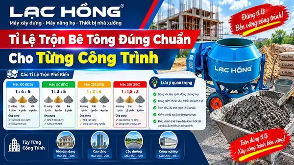 Tỉ Lệ Trộn Bê Tông Đúng Chuẩn Cho Từng Công Trình