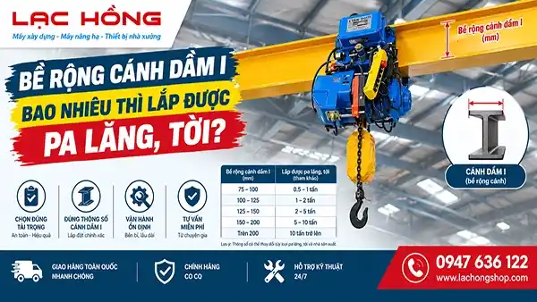 Bề Rộng Cánh Dầm I Bao Nhiêu Thì Lắp Được Pa Lăng, Tời?