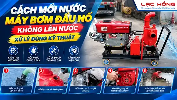 Cách Mồi Nước Máy Bơm Đầu Nổ Không Lên Nước: Xử Lý Đúng Kỹ Thuật