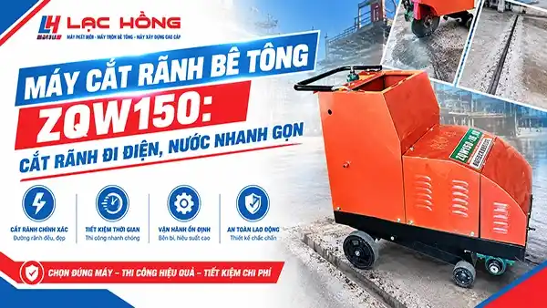 Máy cắt bê tông tường ZQW150: cắt rãnh đi điện, nước nhanh gọn