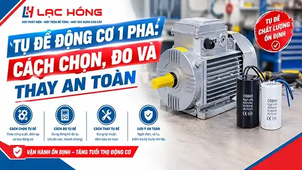 Tụ đề động cơ 1 pha: cách chọn, đo và thay an toàn